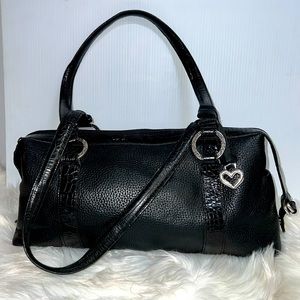 - Brighton Black pebbled  Leather shoulder bag